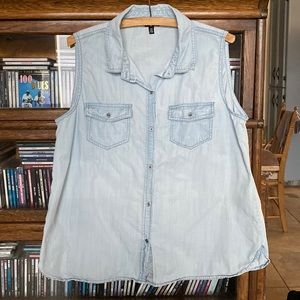 Buffalo by David Bitton SS Faded Denim Shirt Size Large